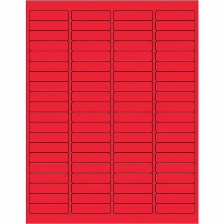 Tape Logic Tape Logic Rectangle Laser Labels, 1 15/16" x 1/2", Fluorescent Red, PK8000 LL171RD