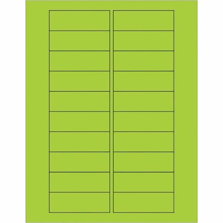 Tape Logic Tape Logic Rectangle Laser Labels, 3" x 1", Fluorescent Green, PK2000 LL174GN