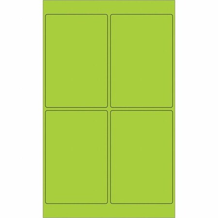Tape Logic Tape Logic Rectangle Laser Labels, 4" x 6", Fluorescent Green, PK400 LL186GN