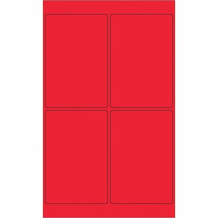 Tape Logic Tape Logic Rectangle Laser Labels, 4" x 6", Fluorescent Red, PK400 LL186RD