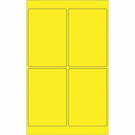 Tape Logic Tape Logic Rectangle Laser Labels, 4" x 6", Fluorescent Yellow, PK400 LL186YE