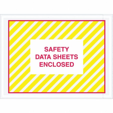 Tape Logic Tape Logic SDS Envelopes, "Safety Data Sheets Enclosed", 4 1/2" x 6", Printed Clear, PK1000 PL498