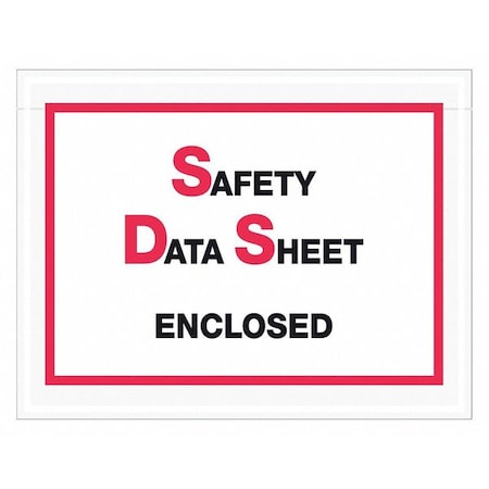 Tape Logic Tape Logic SDS Envelopes, "Safety Data Sheet Enclosed", 6 1/2" x 5", Printed Clear, PK1000 PL495