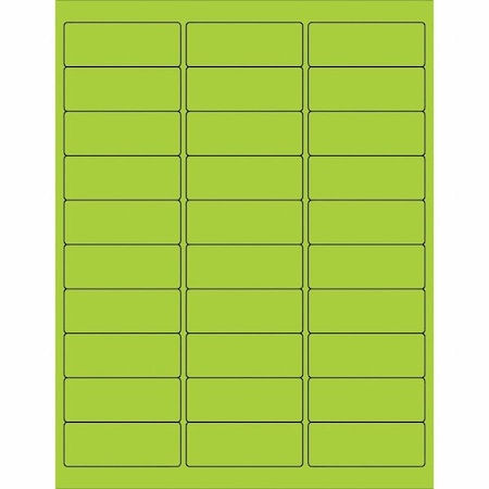 Tape Logic Tape Logic Removable Rectangle Laser Labels, 2 5/8" x 1", Fluorescent Green, PK3000 LL405GN