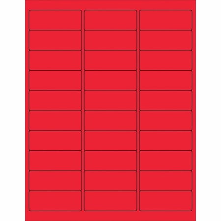 Tape Logic Tape Logic Removable Rectangle Laser Labels, 2 5/8" x 1", Fluorescent Red, PK3000 LL405RD