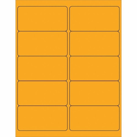 Tape Logic Tape Logic Removable Rectangle Laser Labels, 4" x 2", Fluorescent Orange, PK1000 LL410OR
