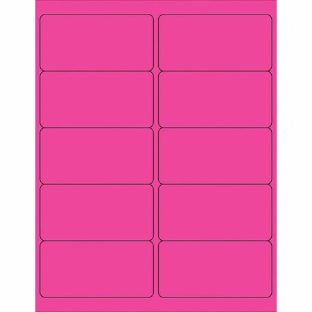 Tape Logic Tape Logic Removable Rectangle Laser Labels, 4" x 2", Fluorescent Pink, PK1000 LL410PK