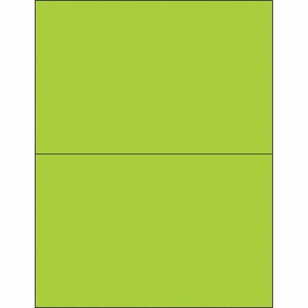 Tape Logic Tape Logic Removable Rectangle Laser Labels, 8 1/2" x 5 1/2", Fluorescent Green, PK200 LL415GN