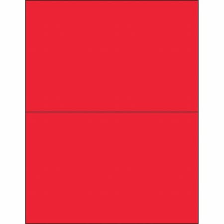 Tape Logic Tape Logic Removable Rectangle Laser Labels, 8 1/2" x 5 1/2", Fluorescent Red, PK200 LL415RD