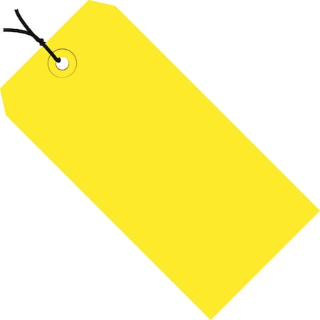 Partners Brand Shipping Tags, Pre-Strung, 13 Pt., 8" x 4", Yellow, PK500 G11092C