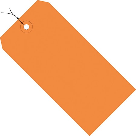 Partners Brand Shipping Tags, Pre-Wired, 13 Pt., 8" x 4", Orange, PK500 G11093H
