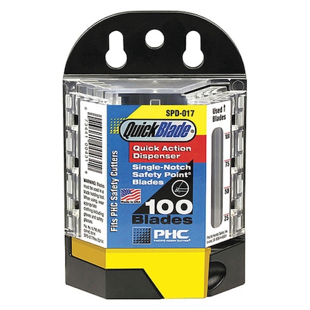 Safety Point SPD-017 Safety Point Blade Dispenser, Black/Clear, PK100 KN141