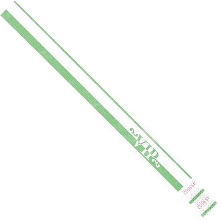 Tyvek Tyvek Wristbands, 3/4" x 10", Green VIP, PK500 WR106GN