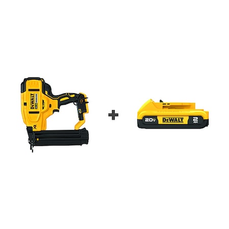 Dewalt Cordless Nailer Kit, Flat Head, 20.0V DCN680B / DCB203