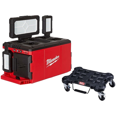 Milwaukee Tool M18 PACKOUT Light + PACKOUT Dolly 2357-20, 48-22-8410
