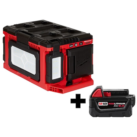 Milwaukee Tool M18 Light/Charger. XC5.0 Battery Pack 2357-20,48-11-1850