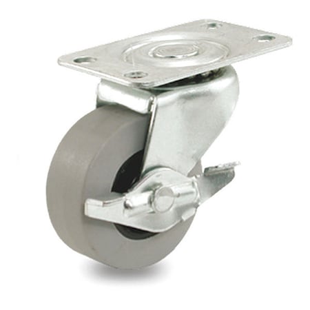 Pegasus Cstr, Swvl Plte, Gray TPR Rubr, 120 lb., Brk P5S-RP030G-P-SB