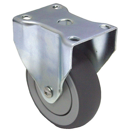 Zoro Select NSF-Listed Plate Caster, 250 lb. Ld Rating, Gy Wheel P12RX-PRP035D-12