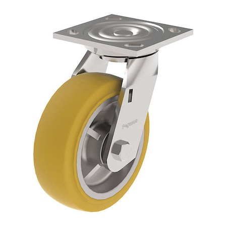 Pegasus Cstr, Swivl Plate, Yellow Urethane, 700 lb. P21S-UY050R-14