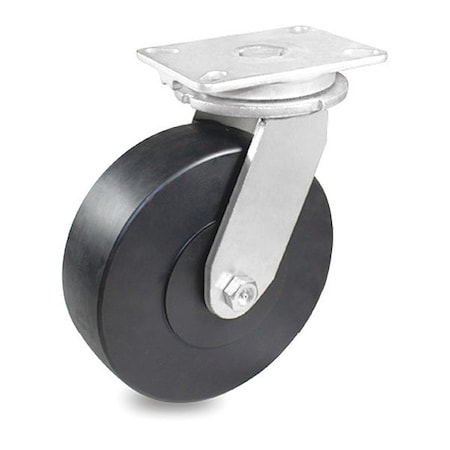 Pegasus Caster, Swivel Plate, Black Nylon, 3500 lb. P29S-NMB080K-18