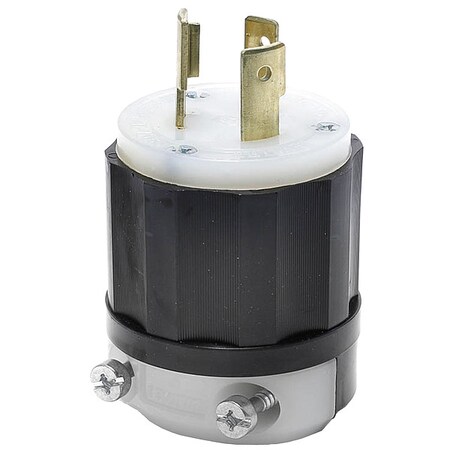 Leviton Locking Plug, L10-20P, 20 A, 125/250V AC, Single Phase, 3 Pole, Screw Terminals, Black, White 2361