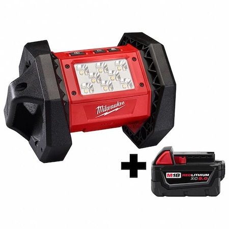 Milwaukee Tool WorkLightKit, LED, 1,500lm, (1)5.0Ah 2361-20, 48-11-1850
