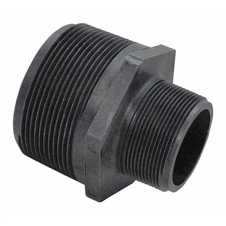 Apache Polypropylene Hex Reducer Nipple, Polypropylene, 2" x 1-1/2", Schedule 80 49030653