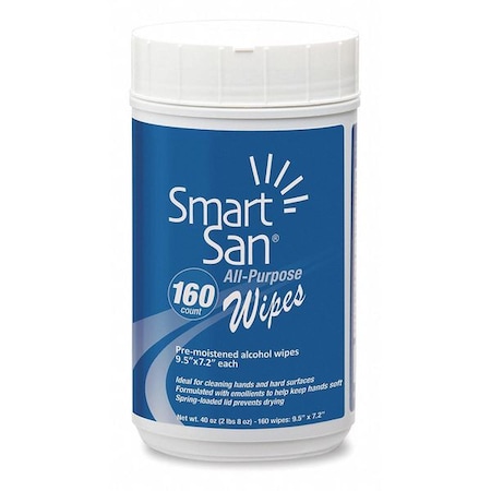 Best Sanitizers Smart-San All Purpose Wipes, 160 Count, PK6 SMAW006