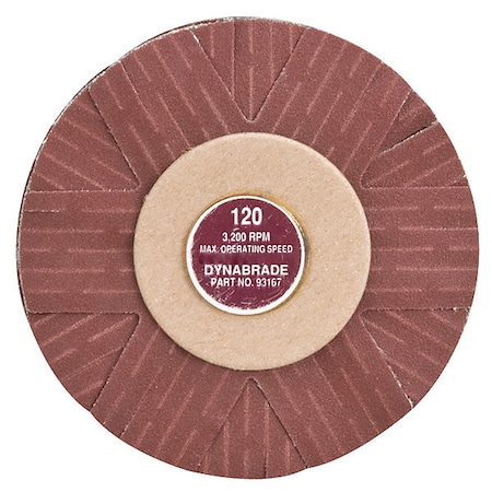 DYNABRADE Sanding Star, 4" dia., 120G, AO, Spindle-Mt 93167