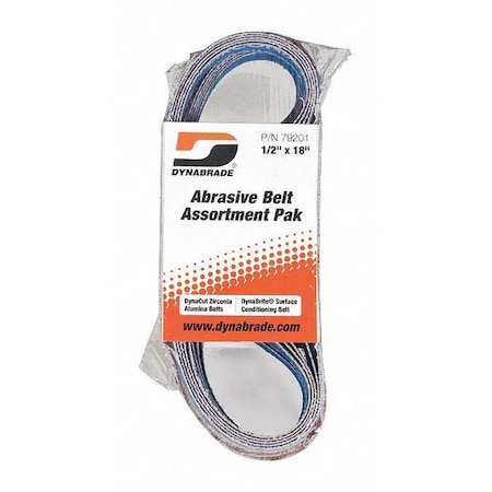 Dynabrade Belt, Assortment, PK, 1/2" 79201