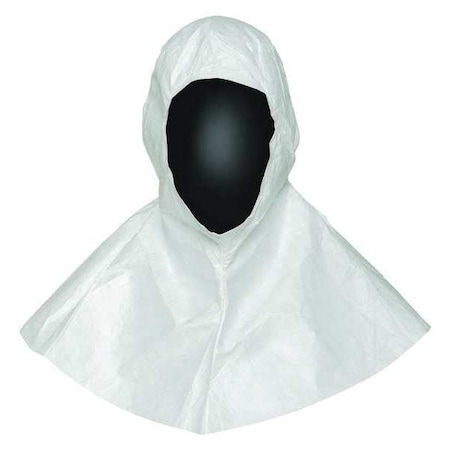 Dupont Hood, Polyethylene, Bound Seam, White, Covers Head , 100 PK IC668BWH0001000B
