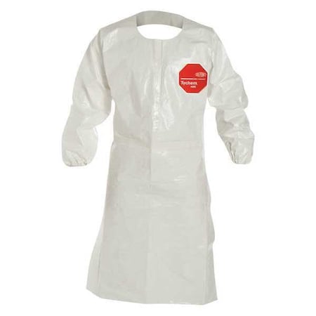 DUPONT Coat Apron, Tychem(R) SL, White, XL, PK25 SL275TWHXL002500