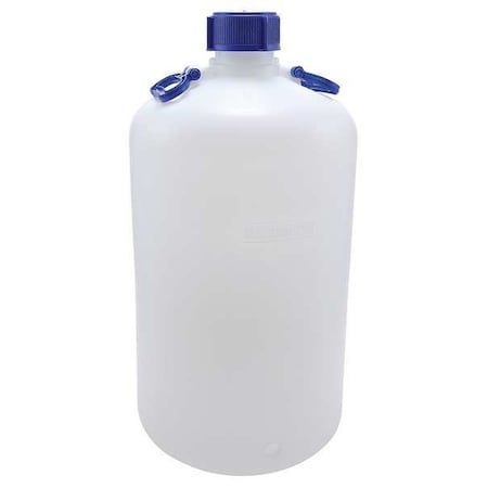 Zoro Select Carboy, 50 L Capacity - mL, 13.2 gal Capacity - oz, Screw On Closure, HDPE, White, 27-3/5 in H 208685-0050
