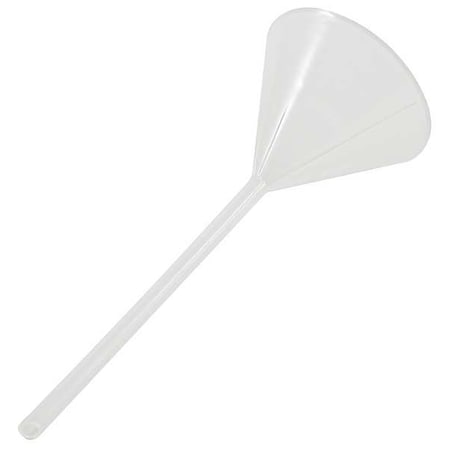Zoro Select Funnel, Polypropylene, 143mm, Clear, PK2 241754-0002