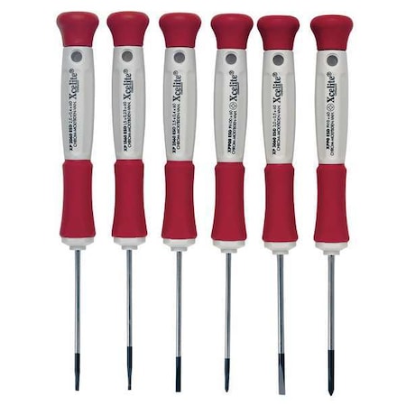 Xcelite Precision Screwdriver Set, Sl/Ph, 6 pcs XP600