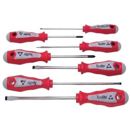 Xcelite Screwdriver Set, Slotted/Phillips, 7 Pc XPE700