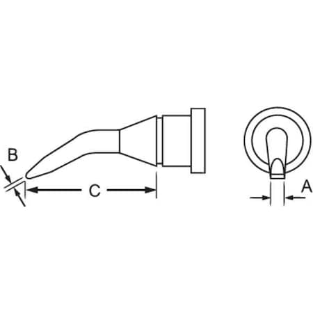 Weller Soldering Tip, Chisel, 1.2 mm, For Use With Wsp80 Pencil T0054442899