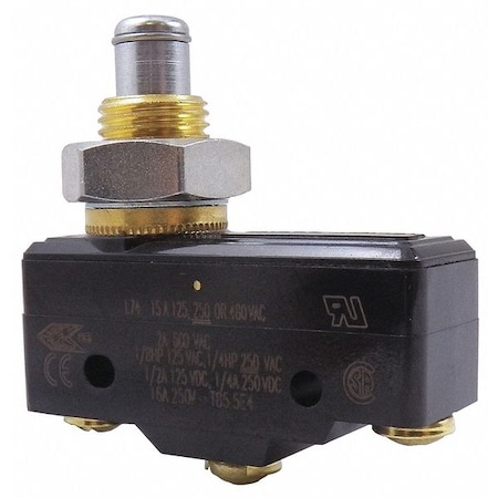 Honeywell Snap Action Switch, Panel Mount, Plunger Actuator, SPDT, 15 A at 240 V AC Contact Rating BZ-2RQ66