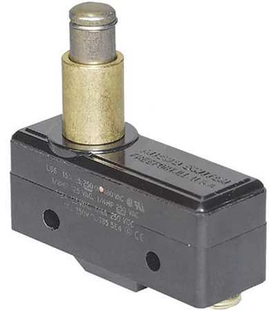HONEYWELL Industrial Snap Action Switch, Panel Mount, Plunger Actuator, SPDT, 15A @ 240V AC Contact Rating BZ-2RQ77