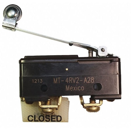 Honeywell Industrial Snap Action Switch, Lever, Long, Roller Actuator, SPDT, 10A @ 120V AC Contact Rating MT-4RV2-A28