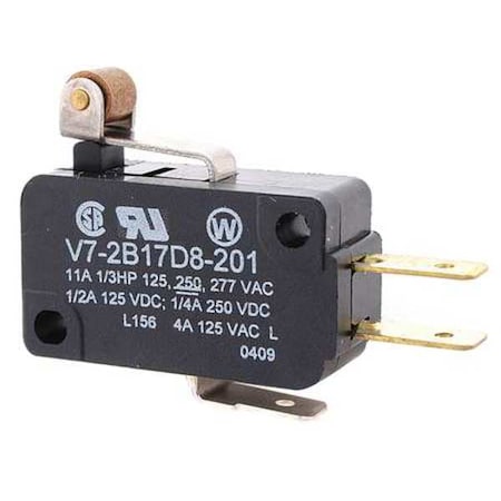 Honeywell Miniature Snap Action Switch, Lever, Roller, Short Actuator, SPDT V7-2B17D8-201