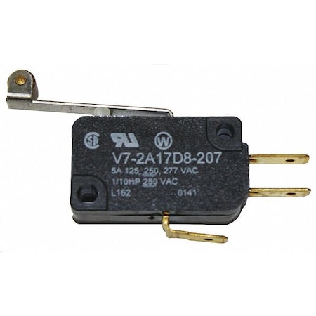Honeywell Miniature Snap Action Switch, Lever, Roller Actuator, SPDT V7-2A17D8-207