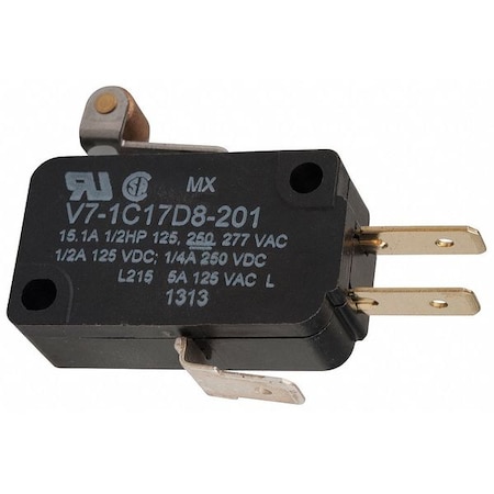 Honeywell Miniature Snap Action Switch, Lever, Roller, Short Actuator, SPDT V7-1C17D8-201