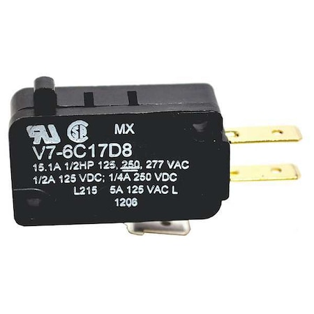 Honeywell Miniature Snap Action Switch, Pin, Plunger Actuator, SPDT V7-6C17D8