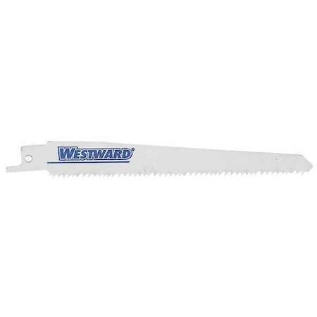 Westward 9 in x 6 TPI, Wood Cutting Reciprocating Saw Blade, 5 PK 24A551