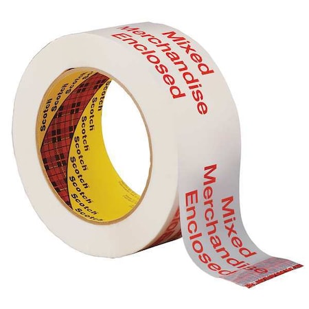 Scotch Carton Tape, Red on White, 48mm x 100m 3775