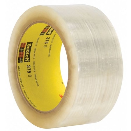 Scotch Packing Tape, 3.1 mil Thick, 2 in W x 50 m L, 3 in Core Dia., Clear 375