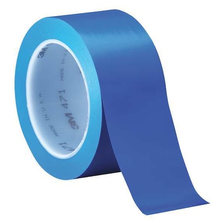 3M Floor Marking Tape, vinyl, No Legend, Blue, 4 in W., 5.2 mil Thickness 471