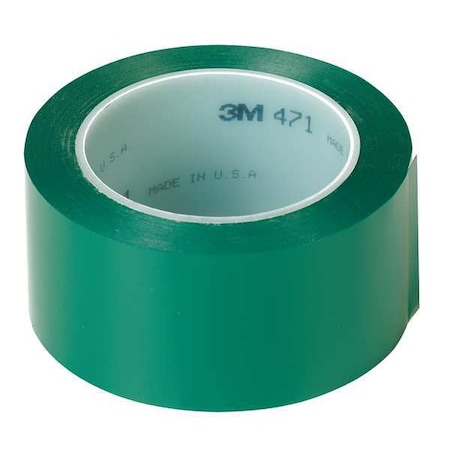 3M Floor Marking Tape, vinyl, No Legend, Green, 3 in W., 5.2 mil Thickness 471