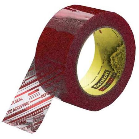 Scotch Carton Tape, Red on Clear, 72mm x 100m 3779